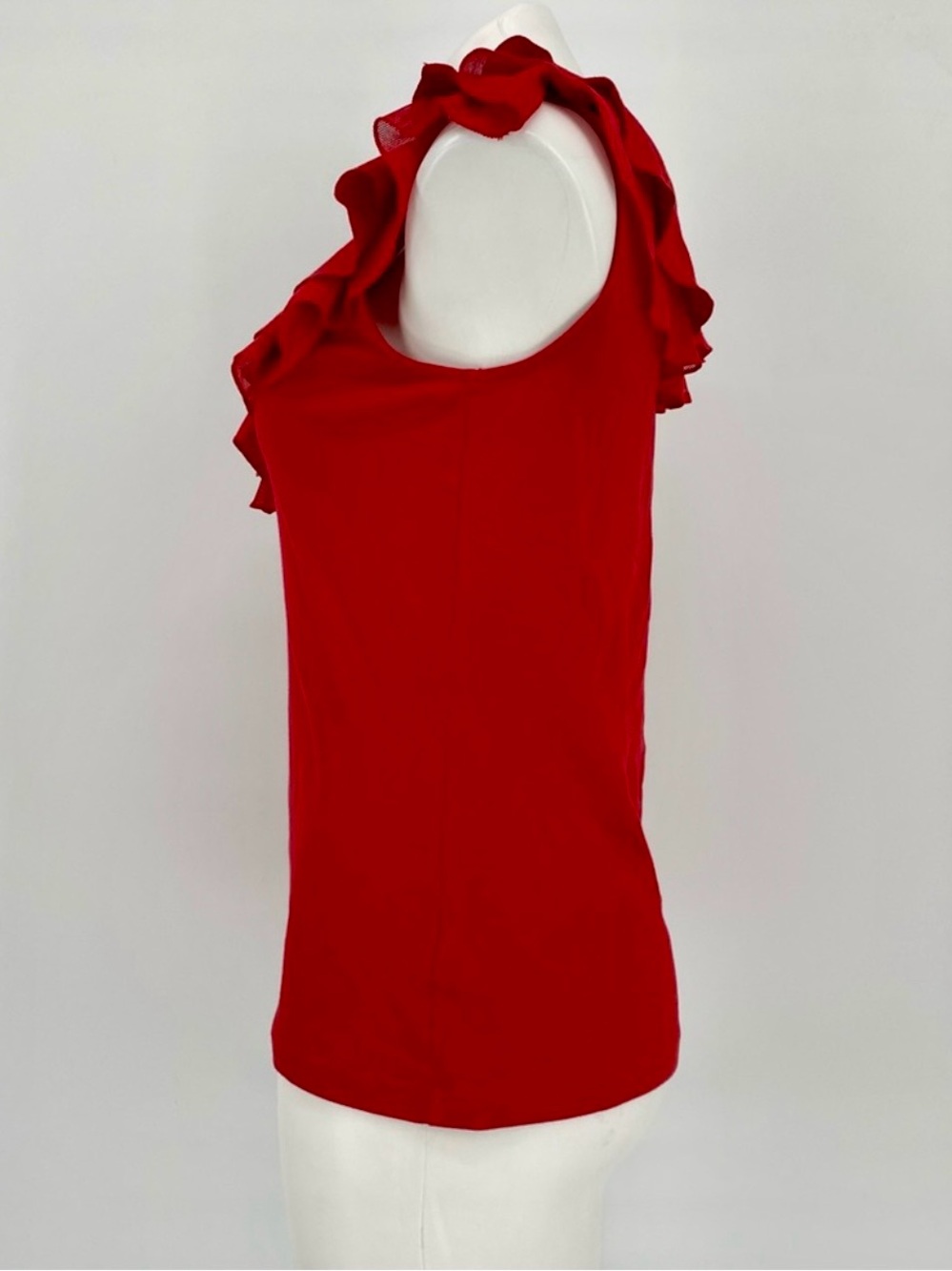 Chaps Women's Solid Color Ruffled V-Neck Top - Picture 2 of 8